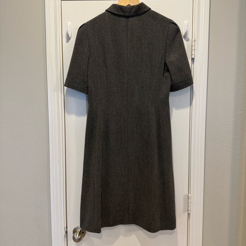 Rena Lange Dress Women’s 8US 12EU Grey Collared Wool Silk Old Money Office Luxe - Picture 3 of 13